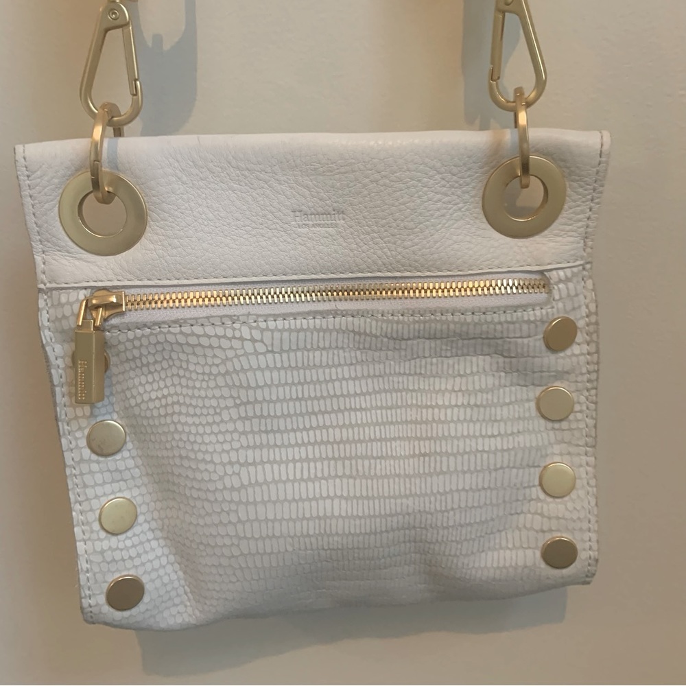 Hammett, Tony white leather snakeskin small cross body bag